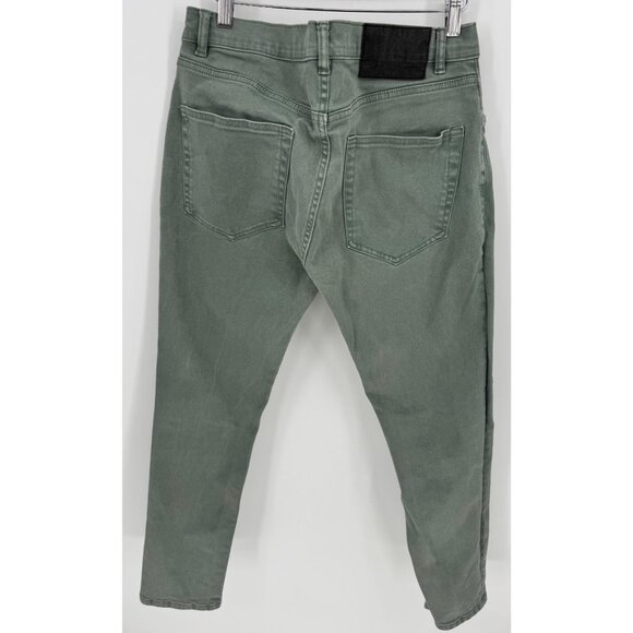 Zara Men's High-Rise Slim Fit Button Fly Green Denim Jeans - Picture 3 of 11